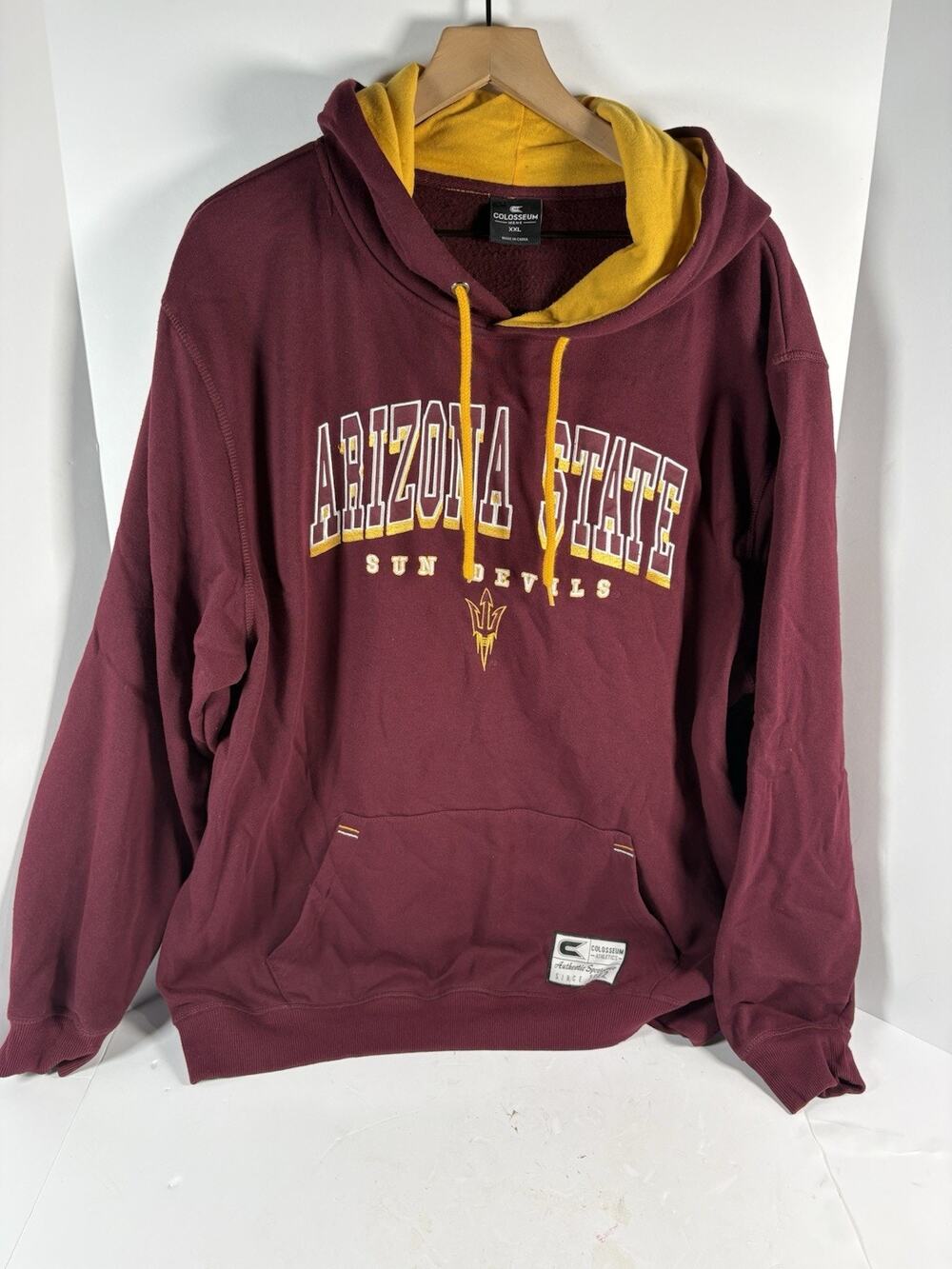 Arizona State Sun Devils Hoodie Mens XXL Maroon Gold Colosseum ASU NCAA Pullover